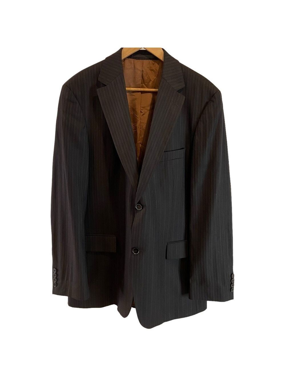 Hugo Boss blazer Passolini movie Super 120’s brown pinstripes 100% wool size 52